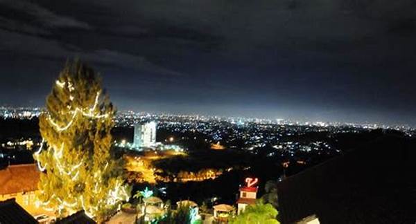 Drone Rekam Pemandangan Bandung Malam Hari Yang Indah